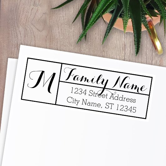 カスタムモノグラム、名前と差出人住所 セルフインキングスタンプ