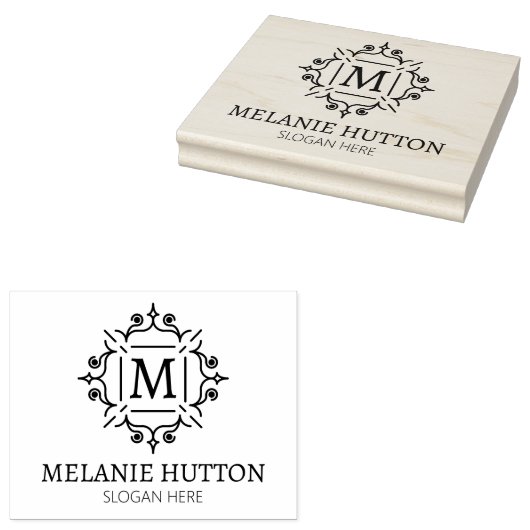 カスタムモノグラム、小規模企業ラージ ラバースタンプ (押印)