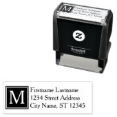 カスタムモノグラム&差出人住所クラシックー セルフインキングスタンプ (インサイチュ)