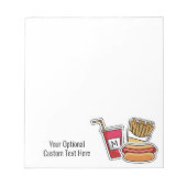 カスタムモノグラム&文字ホットドッグ&フライスノートパッド ノートパッド (正面)