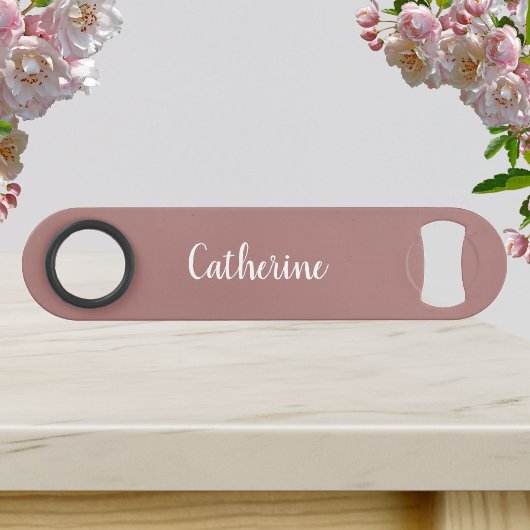 カスタムモノグラム – 深いピンクとスクリプトバー鍵 スピード栓抜き