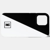 カスタムモノグラム 黒と白の幾何学的な分割デザイン Case-Mate iPhoneケース (裏面 (横))