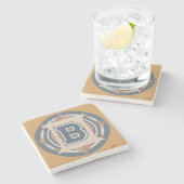 カスタムモノグラム「B」イニシャル ストーンコースター (横)