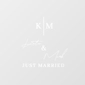 カスタムモノグラム Just Married 車 ウェディングバナー ウィンドウサイン (シート)