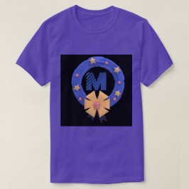 カスタムモノグラム M シンボルイニシャル パープルTシャツ Tシャツ
