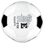 カスタムモノグラムEは可愛いカラフルゾウ用 サッカーボール (回転)