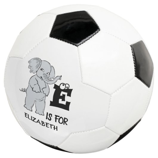 カスタムモノグラムEは可愛いカラフルゾウ用 サッカーボール (3/4)