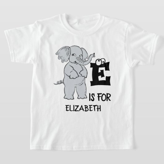 カスタムモノグラムEは可愛いカラフルゾウ用 Tシャツ (レイダウン)