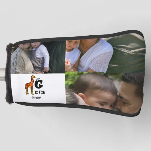 カスタムモノグラムGはキリンのかわいいキリン ゴルフヘッドカバー (正面)