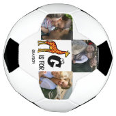 カスタムモノグラムGはキリンのかわいいキリン サッカーボール (回転)