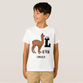 カスタムモノグラムLはラマ愛のアルパカ用 Tシャツ (正面フル)