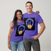 カスタムモノグラムMシンボルイニシャル紫Tシャツ Tシャツ (ユニセックス)