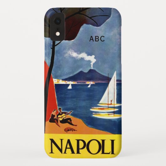 カスタムモノグラムNapoli (ナポリ)の電話番号ケース Case-Mate iPhoneケース (裏面)