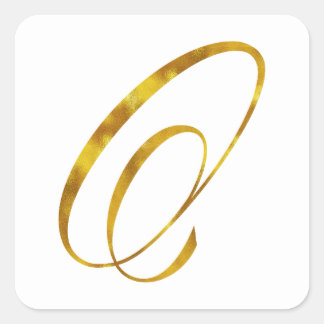 カスタムモノグラムO金フェイク箔モノグラムイニシャル スクエアシール