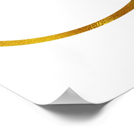 カスタムモノグラムS金フェイク箔モノグラムイニシャル ポスター (角)