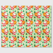 カスタムモノグラムSanta Clausプレゼント ラッピングペーパー (フラット)