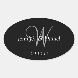 カスタムモノグラムWワインラベル 楕円形シール