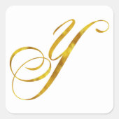 カスタムモノグラムY金フェイク箔モノグラムイニシャル スクエアシール (正面)