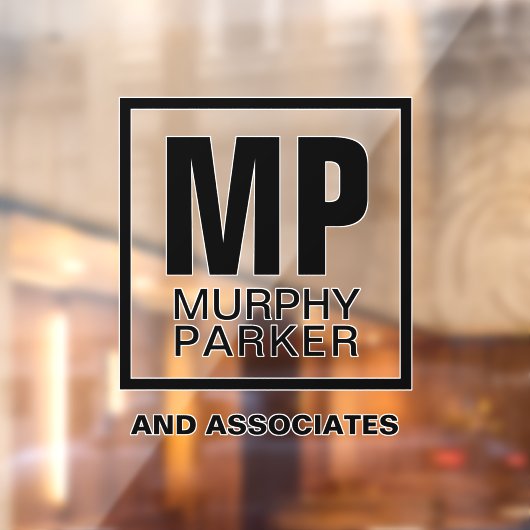 カスタムモノグラモダンムシンプルスクエア ウィンドウサイン (シート2)