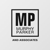 カスタムモノグラモダンムシンプルスクエア ウィンドウサイン (シート)