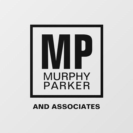 カスタムモノグラモダンムシンプルスクエア ウィンドウサイン (シート)