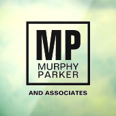 カスタムモノグラモダンムシンプルスクエア ウィンドウサイン (シート3)