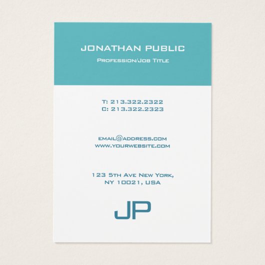 カスタムモノグラモダンムテンプレートエレガントカラー (裏面)