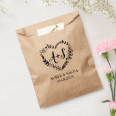 カスタムモノグラ結婚ムのハートリース付きロゴ フェイバーバッグ (封をした状態)