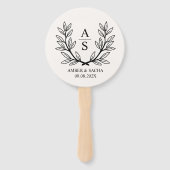 カスタムモノグラ結婚ムのリース付きロゴ ハンドファン (裏面)