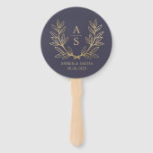 カスタムモノグラ結婚ムのリース付きロゴ ハンドファン (正面)