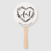 カスタムモノグラ結婚ムのリース付きロゴ ハンドファン (正面)