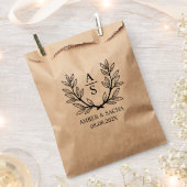 カスタムモノグラ結婚ムのリース付きロゴ フェイバーバッグ (クリップ留めされた状態)