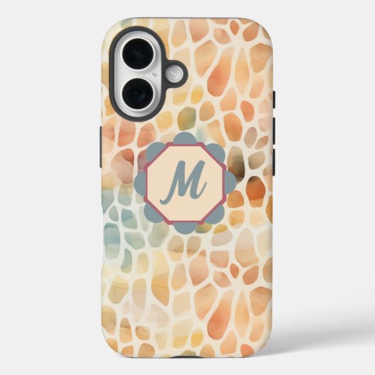 カスタムモノグラ芸術的ム水彩模様 Case-Mate iPhoneケース (裏面)