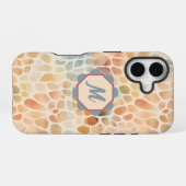カスタムモノグラ芸術的ム水彩模様 iPhone 16ケース (裏面横)
