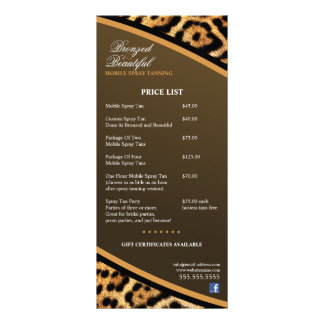 カスタムモバイルスプレーの価格表 ラックカード