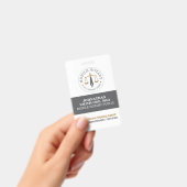 カスタムモバイル公証人法的署名グレーゴールドQR ID バッジ (手持ち)