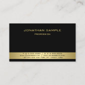 カスタムモモダンノグラム黒と金ゴールド 名刺 (裏面)