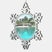 カスタムモルディブクリスマス スノーフレークピューターオーナメント (右)