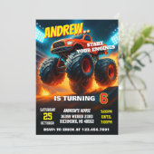 カスタムモンスタートラックカーバースデーパーティー 招待状 (スタンド正面)