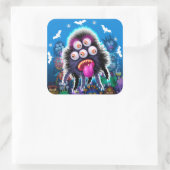 カスタムモンスターハロウィンステッカー。 スクエアシール (バッグ)