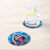 カスタムモンスターハローウィンパーティコースター。 ラウンドペーパーコースター (インサイチュ)