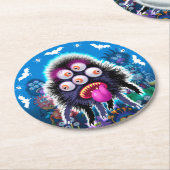 カスタムモンスターハローウィンパーティコースター。 ラウンドペーパーコースター (アングル)