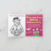 カスタムモンスターハローウィンパーティ招待状 – ボグワンプ！ カード (内部)