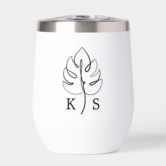 カスタムモンステラ結婚モノグラムのロゴ (正面)