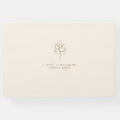 カスタムモンステラ結婚モノグラムのロゴ ゲストブック (裏面)