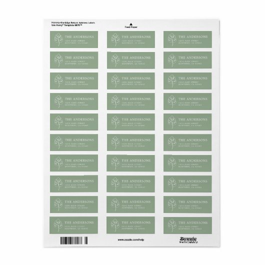 カスタムモンステラ結婚モノグラムのロゴ ラベル (フルシート)