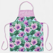 カスタムモーニンググローリーレトロフローラルパターンエプロン エプロン (正面)
