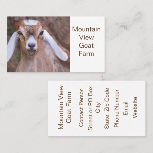 カスタムヤギ農園カントリービジネスカード 名刺 (正面/裏面)