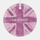 カスタムユニオン色彩の鮮やかジャックUKアートプラムby Heva Weva ガラスオーナメント (正面)