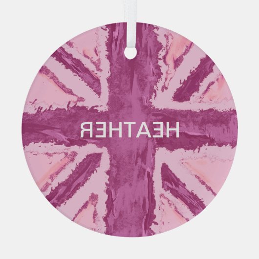 カスタムユニオン色彩の鮮やかジャックUKアートプラムby Heva Weva ガラスオーナメント (裏面)